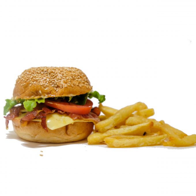 Bacon Cheese Burger with Chips